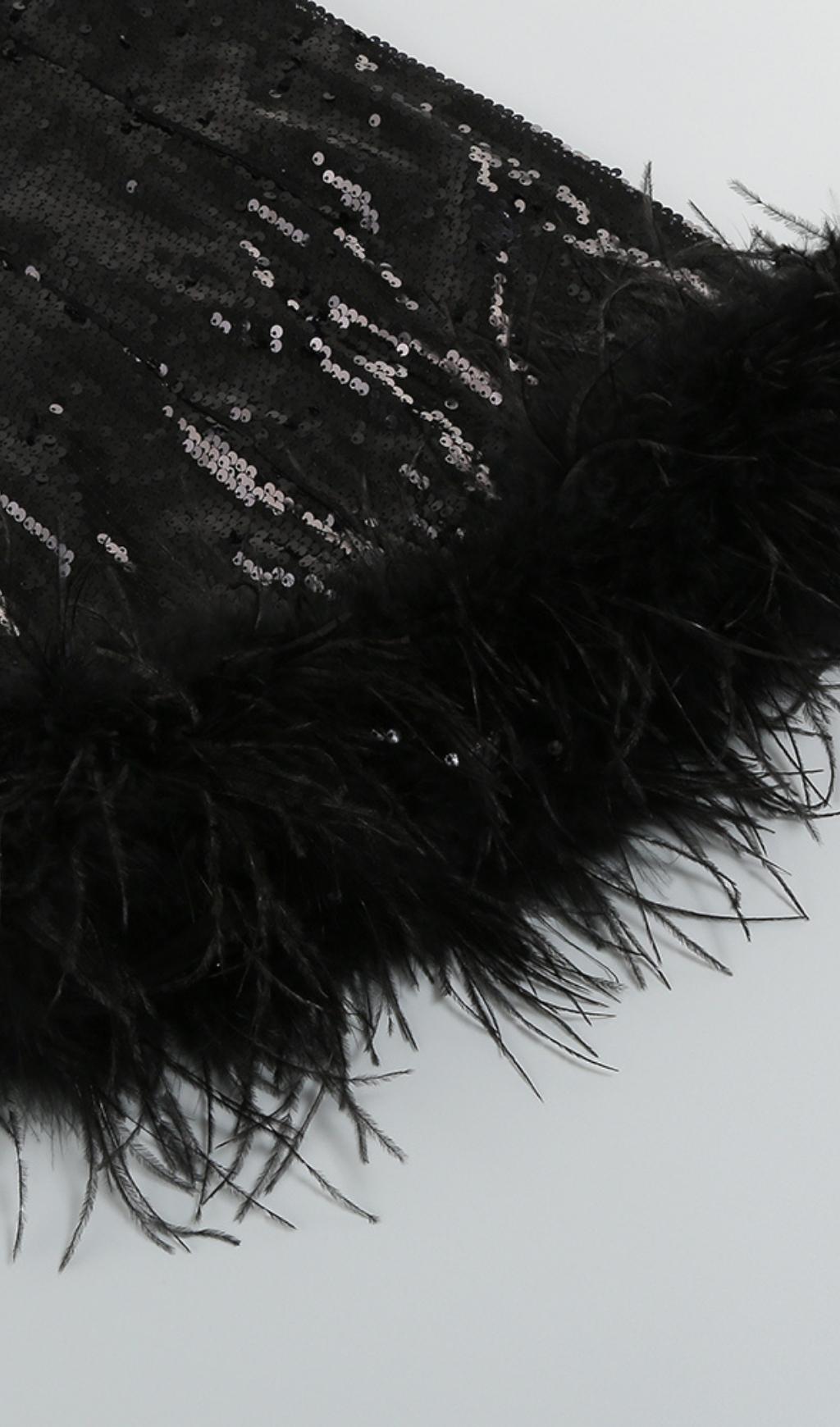ONE SHOULDER SEQUIN MINI DRESS IN BLACK Dresses styleofcb 