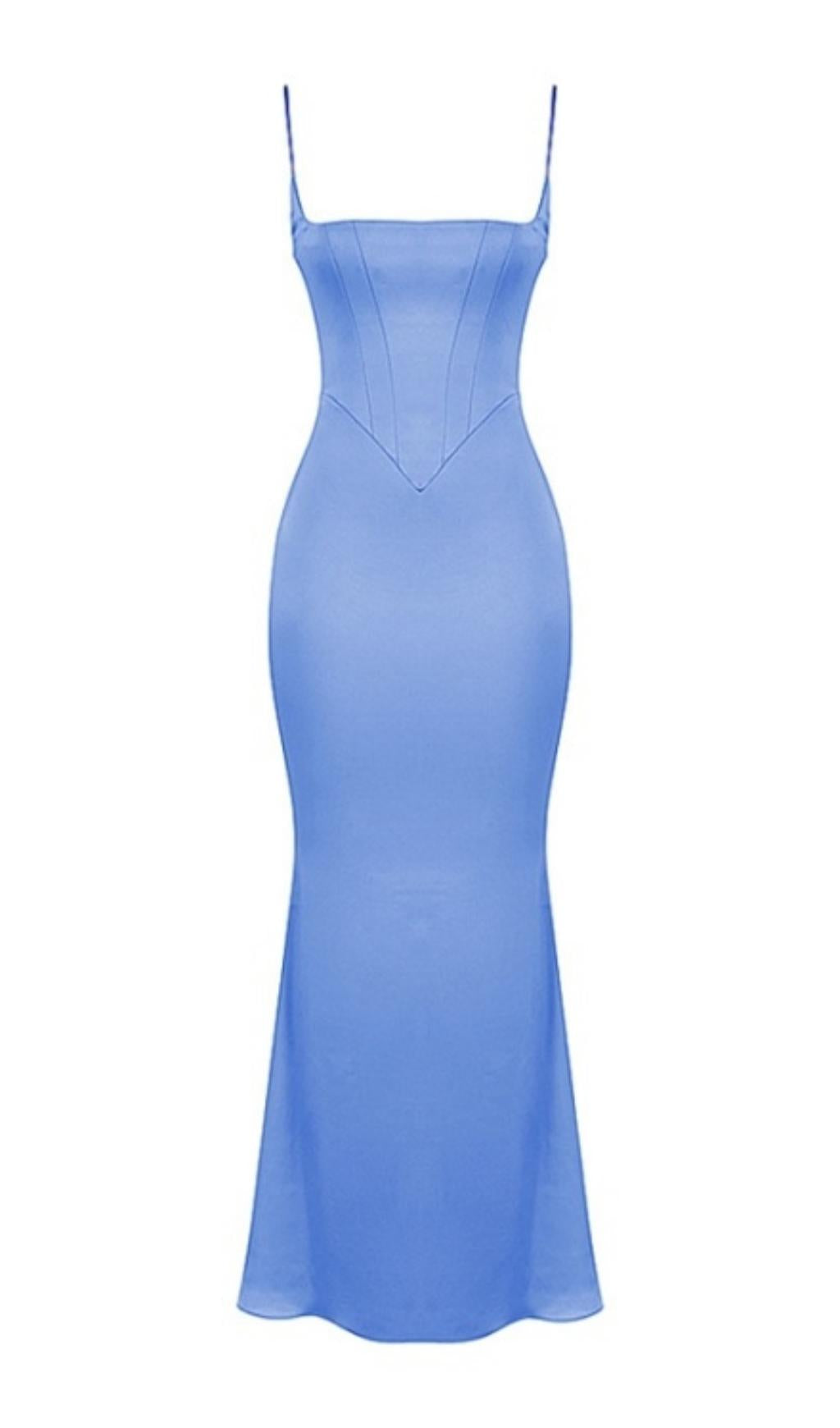 BANDAGE FISHBONE MAXI DRESS IN BLUE Dresses styleofcb 