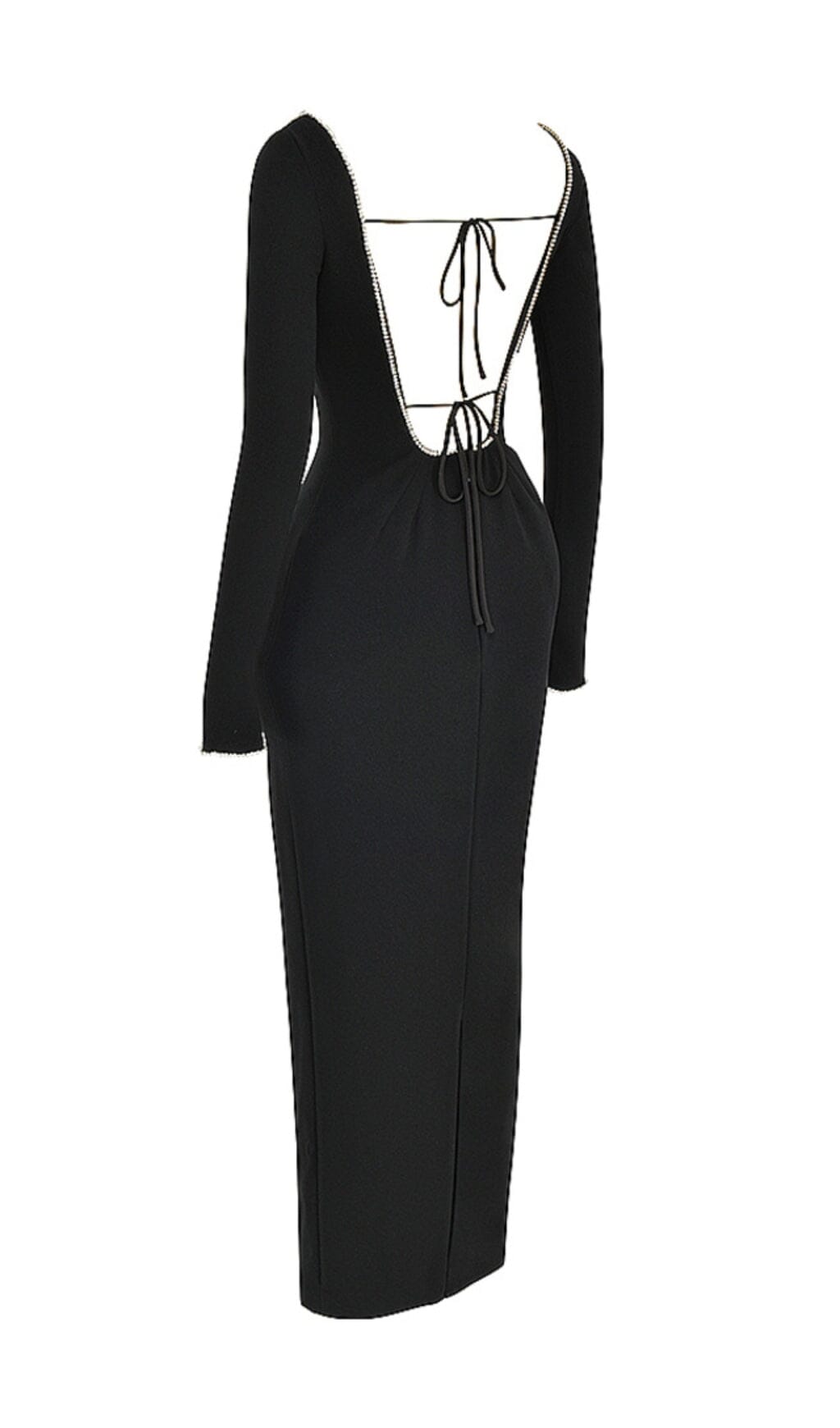 BLACK CRYSTAL EMBELLISHED MAXI DRESS styleofcb 