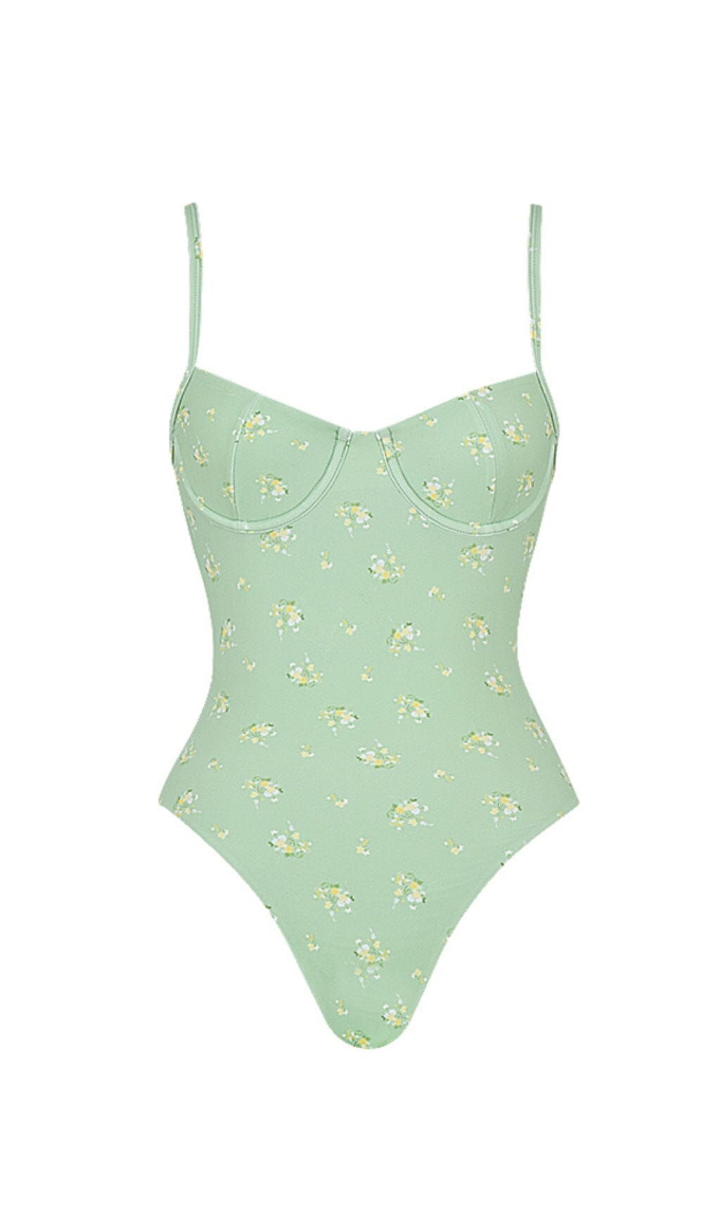 OLIVE FLORAL PRINT UNDERWIRED SWIMSUIT styleofcb 