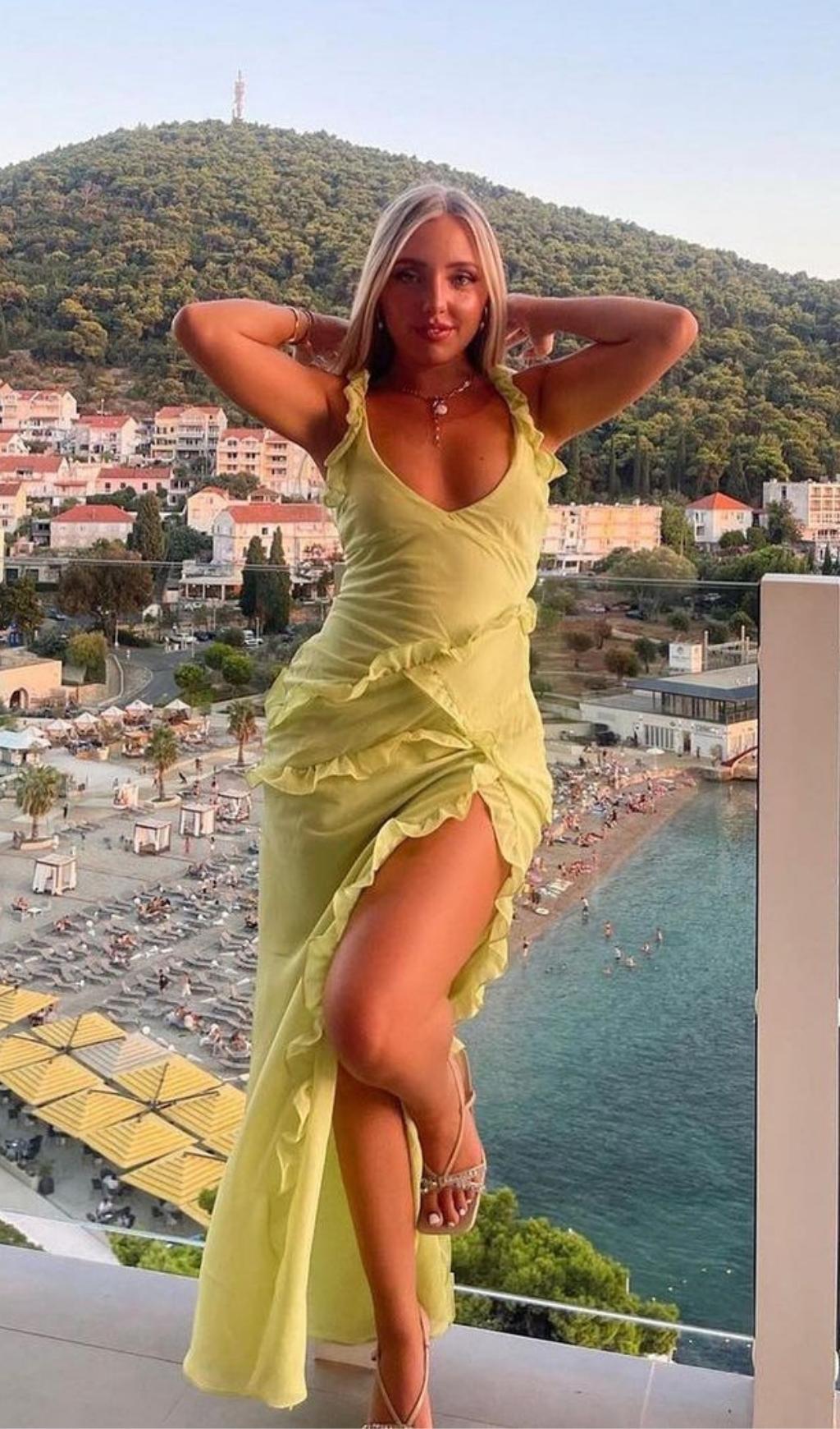 SPLIT MAXI DRESS IN GREEN Dresses styleofcb 