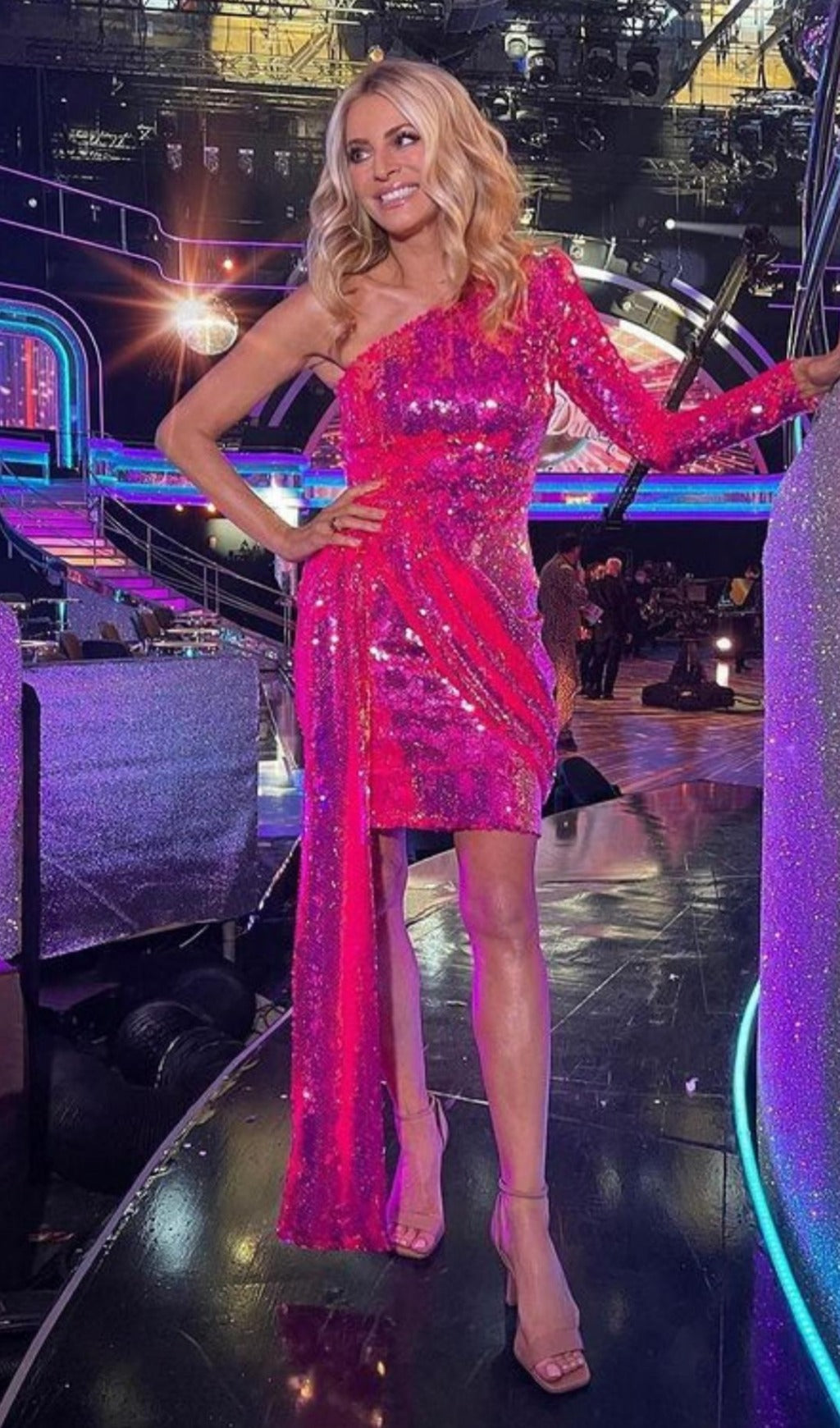SEQUIN ONE SHOULDR MINI DRESS IN PINK Dresses styleofcb 