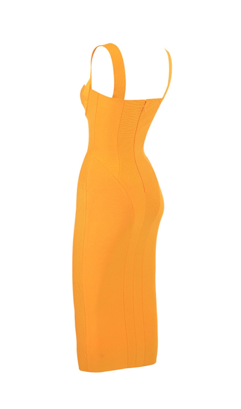 GOOSE YELLOW SLEEVELESS SLIM-FIT SUSPENDER DRESS styleofcb 