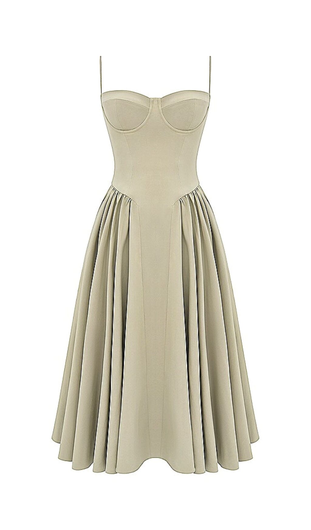 TAUPE BELTED SUNDRESS