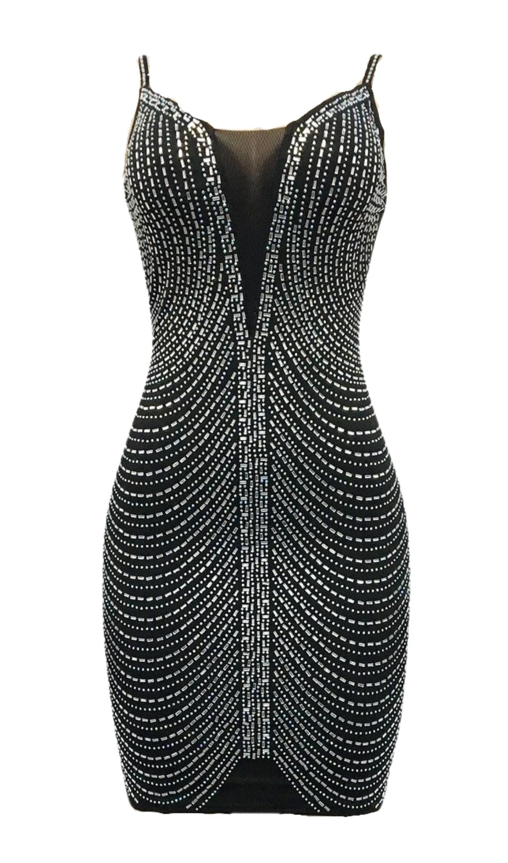 BANDAGE SEQUIN MINI DRESS IN BLACK Dresses styleofcb 