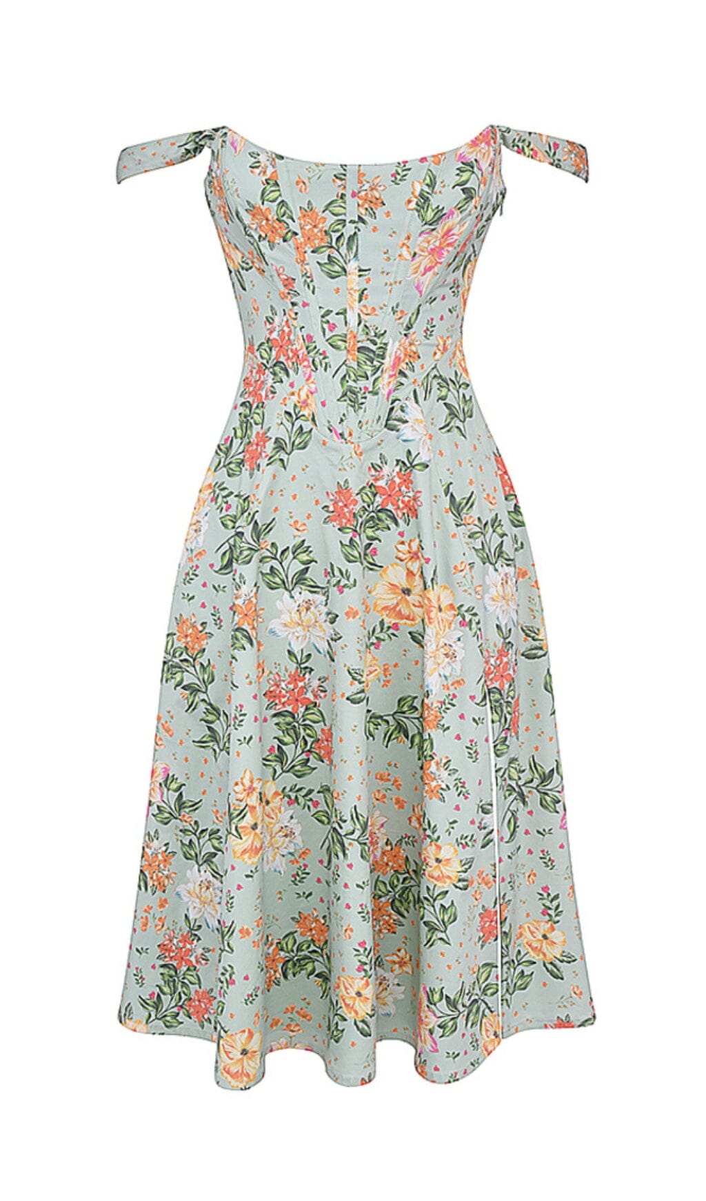 LIGHT JADE PRINT MIDI SUNDRESS