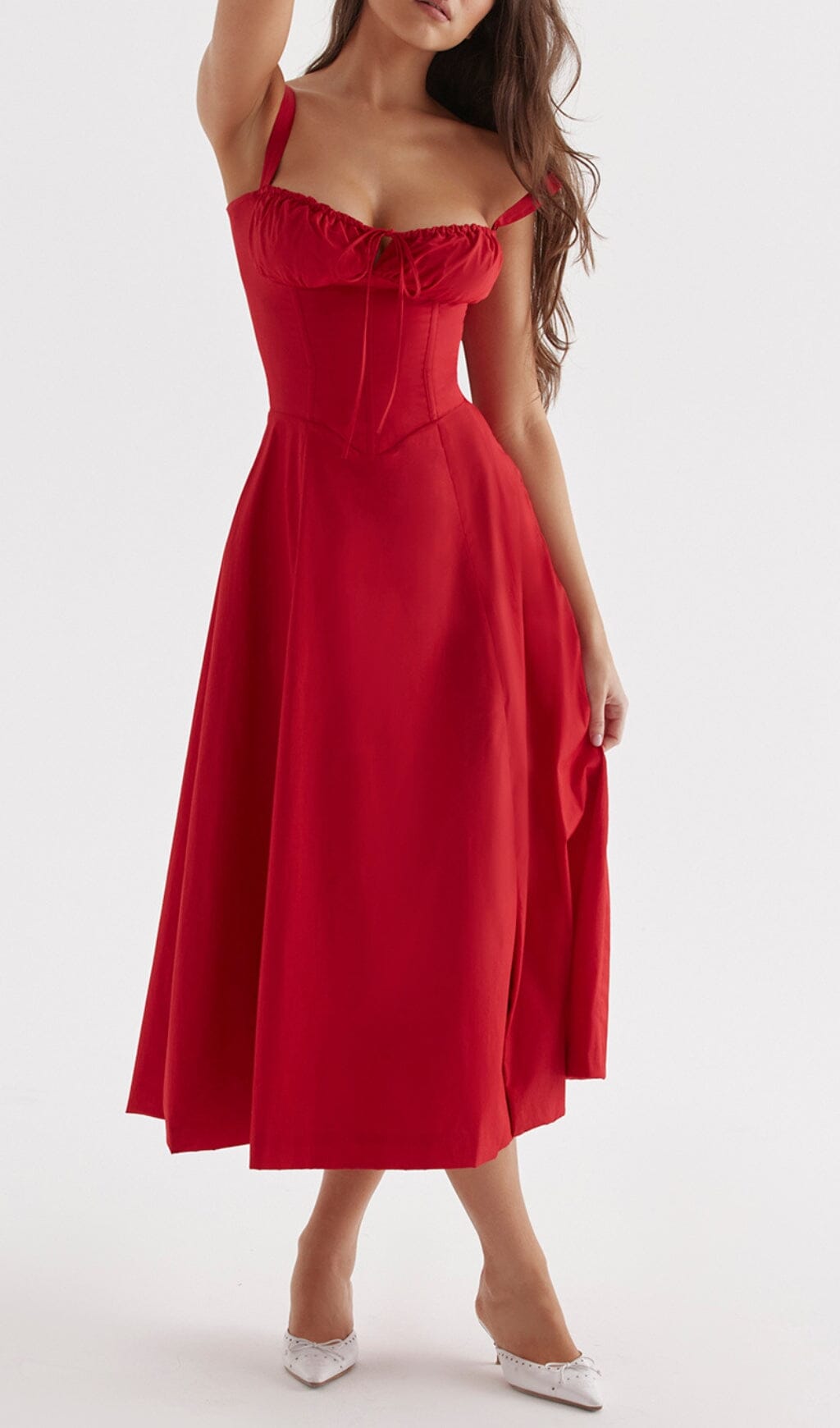 RED ROSE BUSTIER SUNDRESS styleofcb 