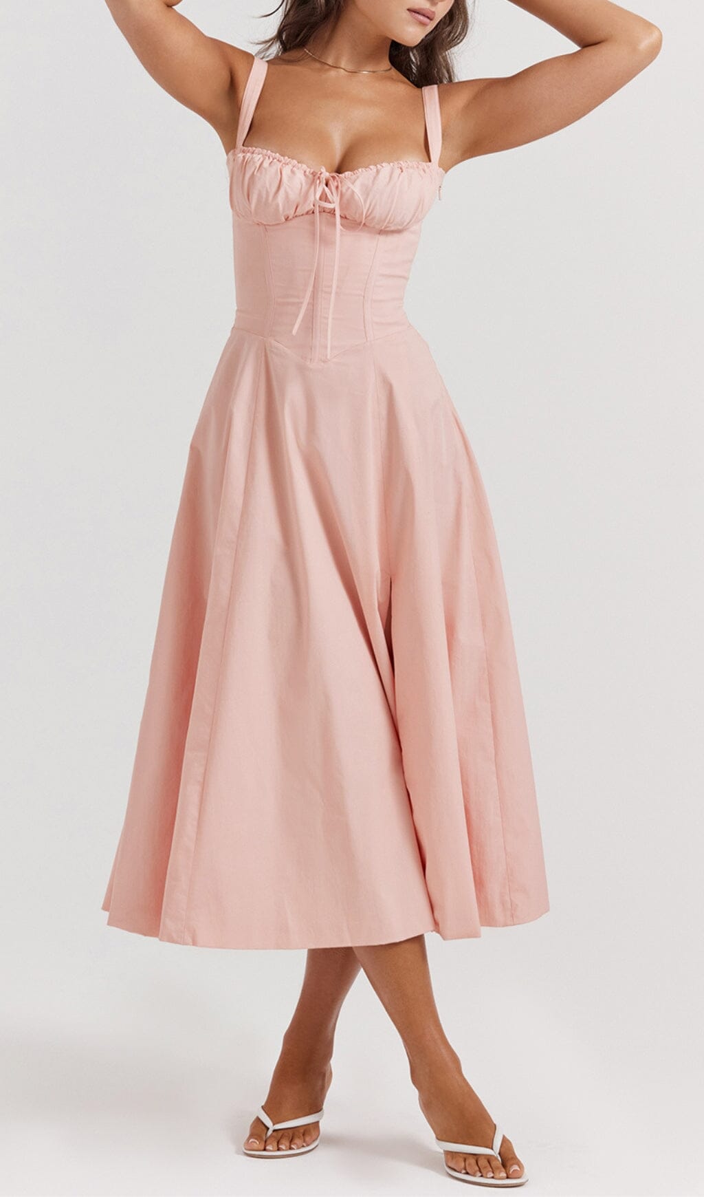 BABY PINK BUSTIER SUNDRESS styleofcb 