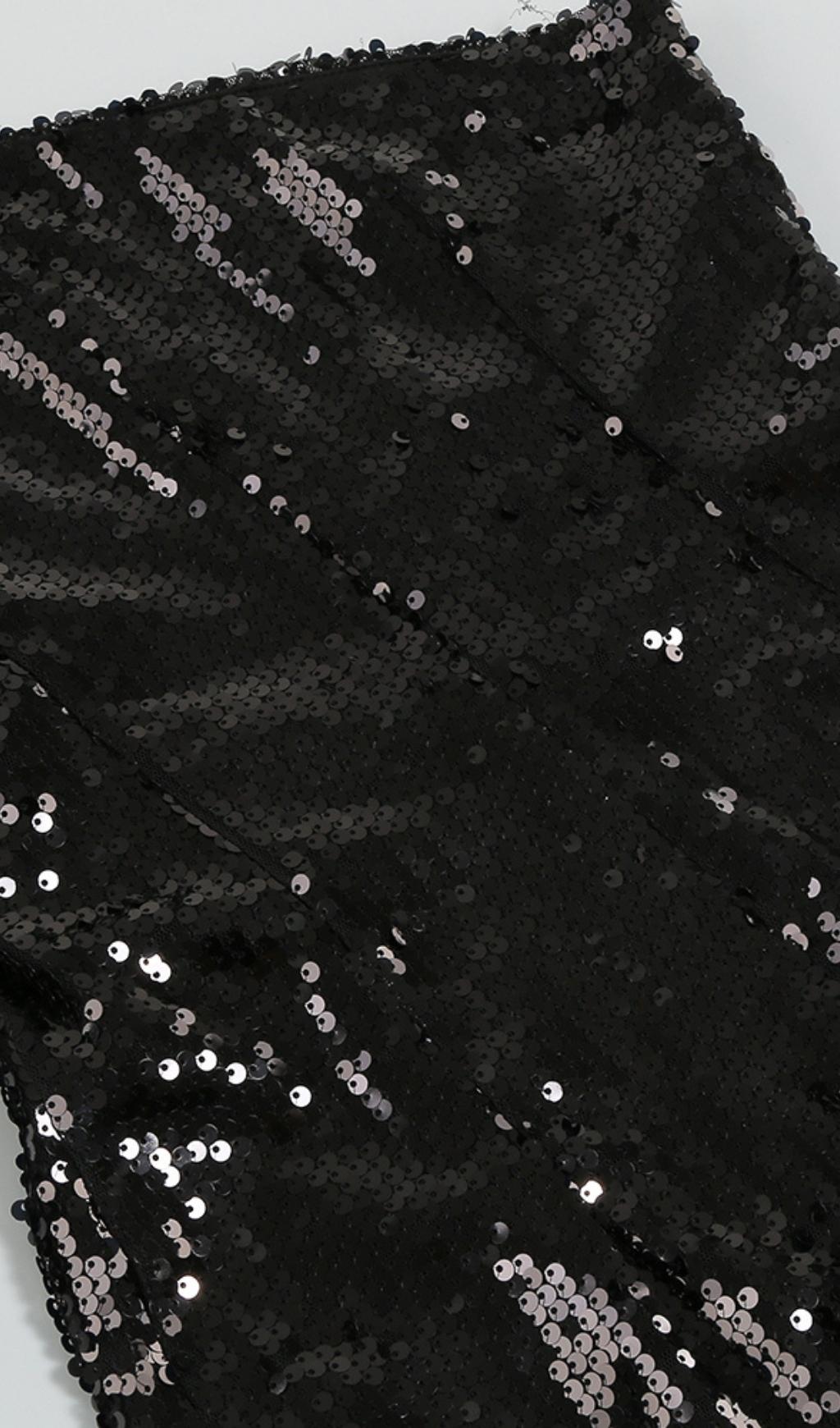 ONE SHOULDER SEQUIN MINI DRESS IN BLACK Dresses styleofcb 