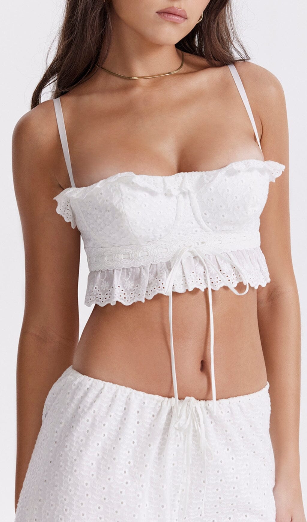 WHITE BRODERIE ANGLAIS BRALETTE TOP styleofcb 