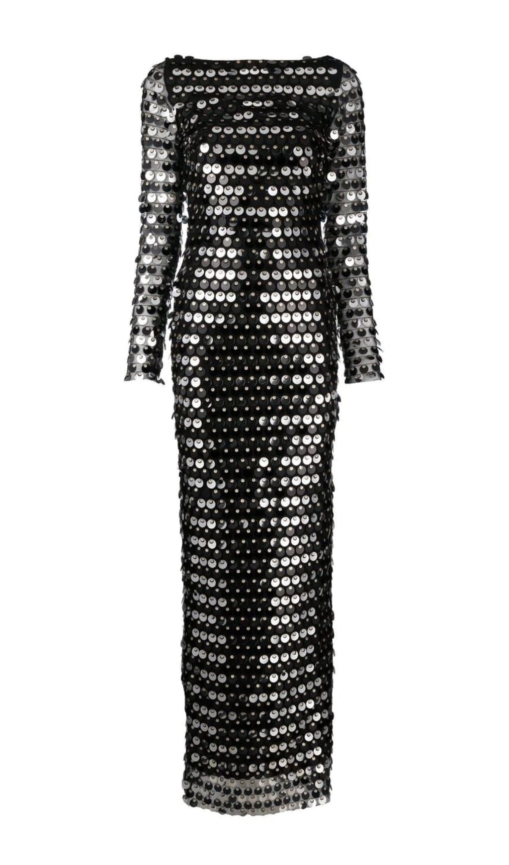 SEQUIN LONG SLEEVE MAXI DRESS IN BLACK styleofcb 