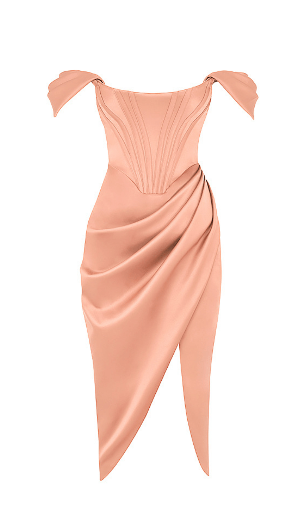 ASYMMETRIC SPLIT CORSET MIDI DRESS IN BLUSH Dresses styleofcb XS 