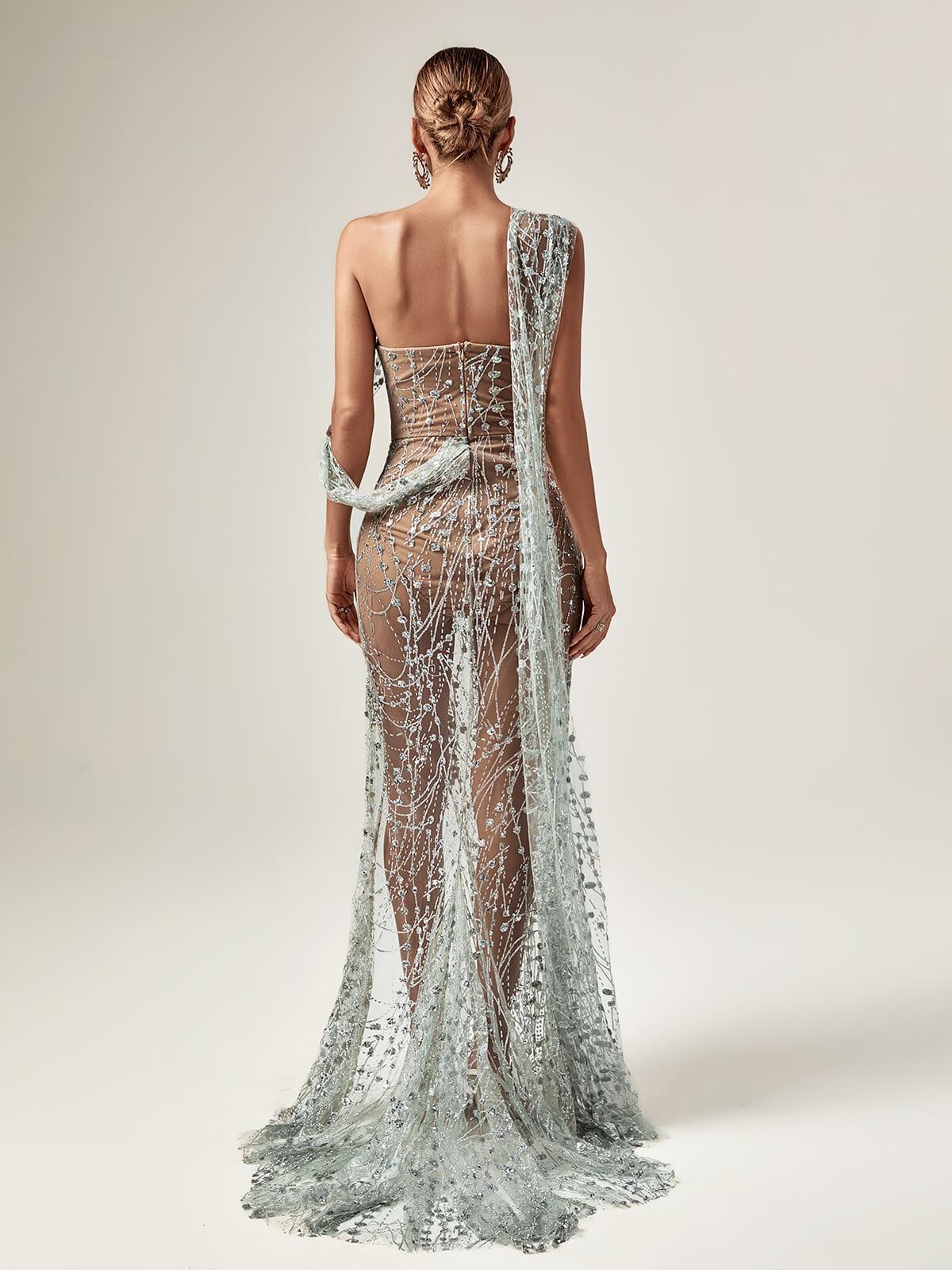 Split Sequin Maxi Dress