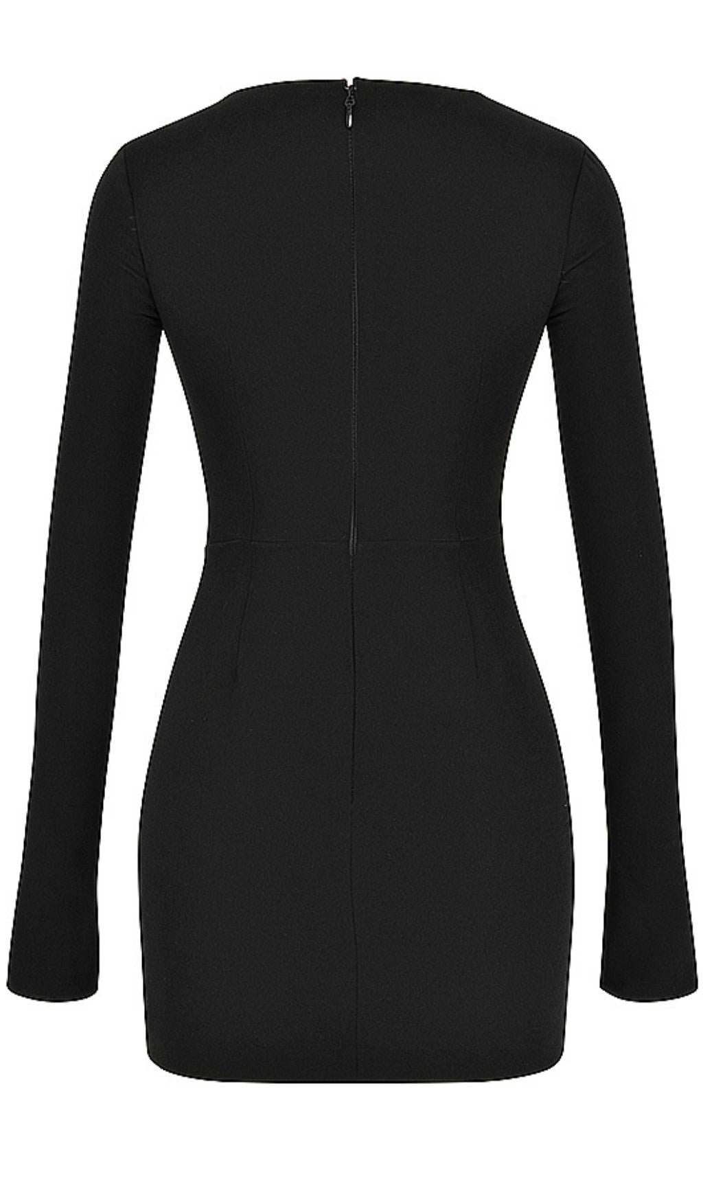 CLOSE-FITTING MINI DRESS IN BLACK STRESS styleofcb 