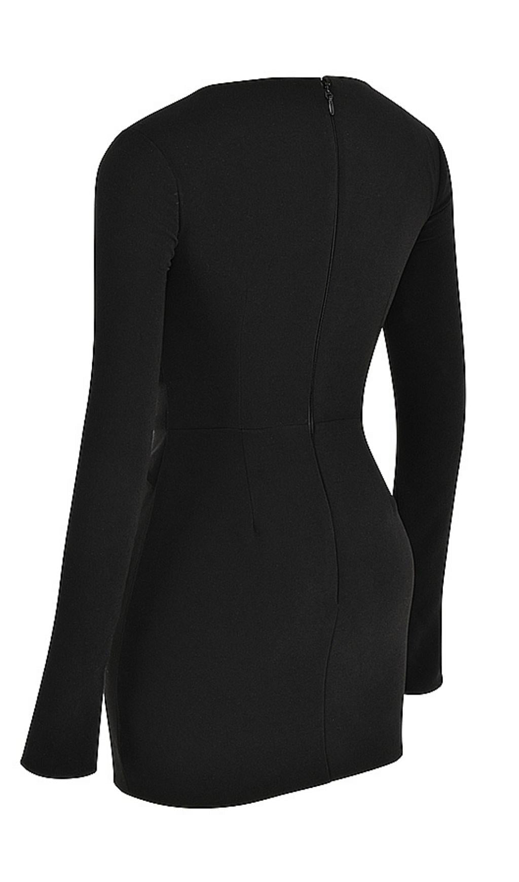 CLOSE-FITTING MINI DRESS IN BLACK STRESS styleofcb 