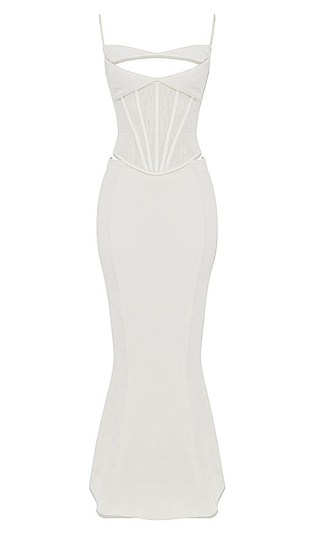 CORSET MAXI DRESS IN WHITE