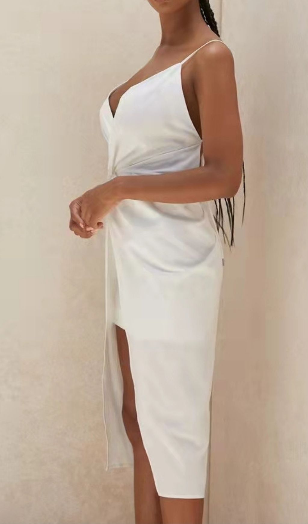 COTTON CROSS BACK WRAP MIDI DRESS IN WHITE Dresses styleofcb 