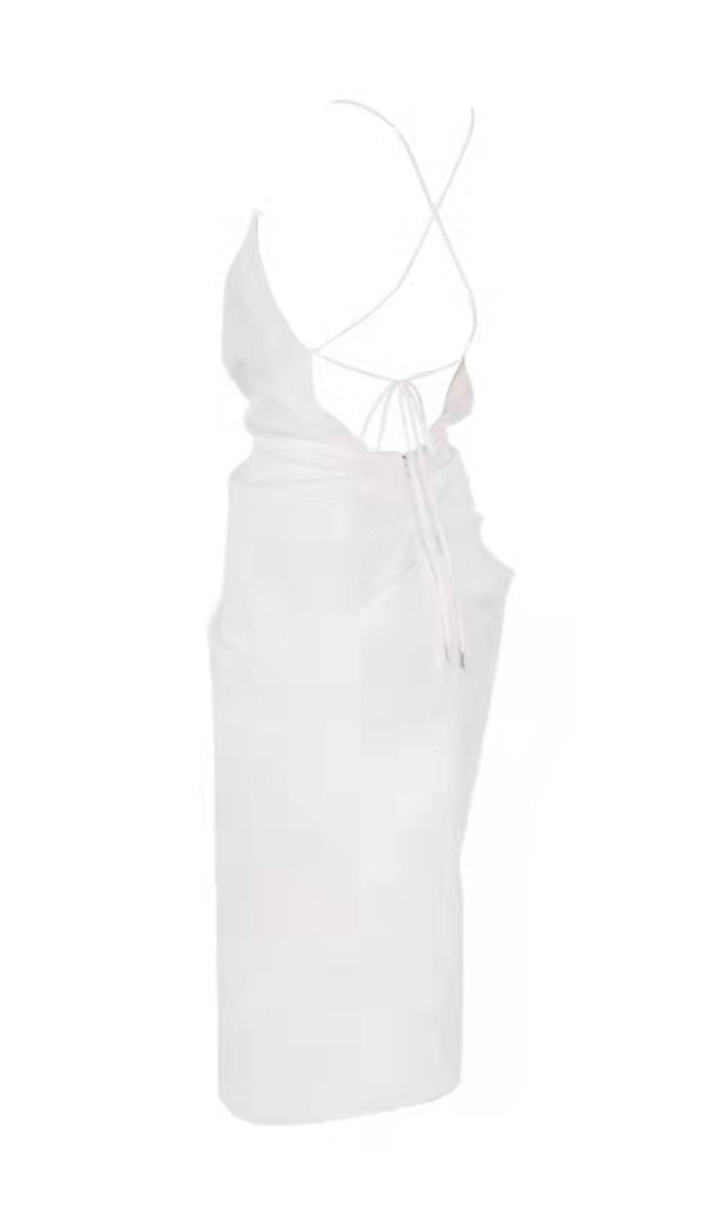 COTTON CROSS BACK WRAP MIDI DRESS IN WHITE Dresses styleofcb 