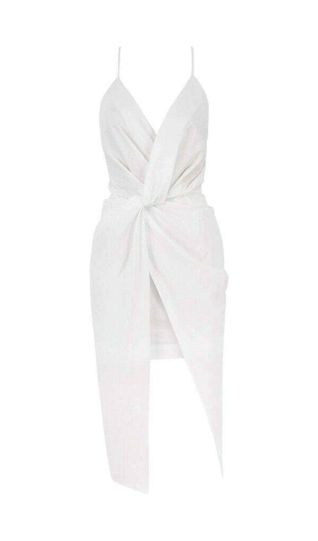 COTTON CROSS BACK WRAP MIDI DRESS IN WHITE Dresses styleofcb 