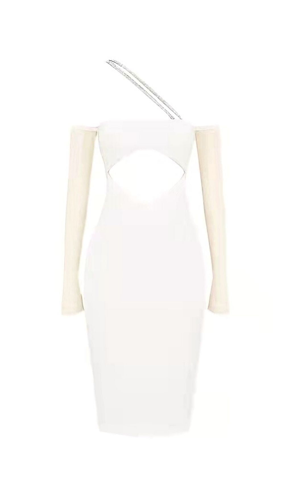 CUT OUT BODYCON MIDI DRESS IN IVORY Dresses styleofcb 