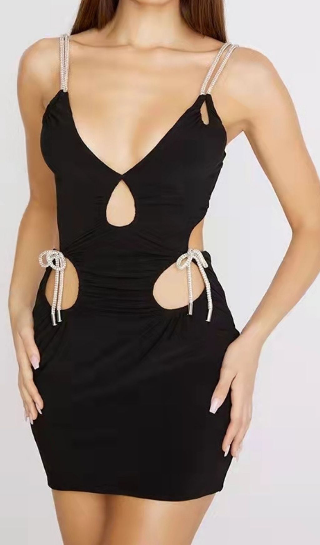 CUT OUT BODYCON MINI DRESS IN BLACK Dresses styleofcb 