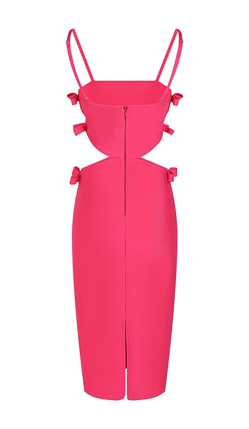 CUT-OUT STRAPPY MIDI DRESS IN PINK DRESS sis label 