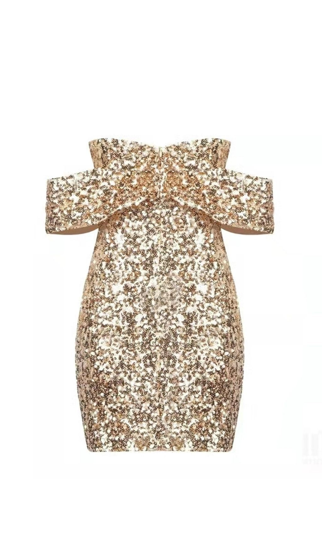 GOLD SEQUIN STRAPLESS MINI DRESS Dresses styleofcb 