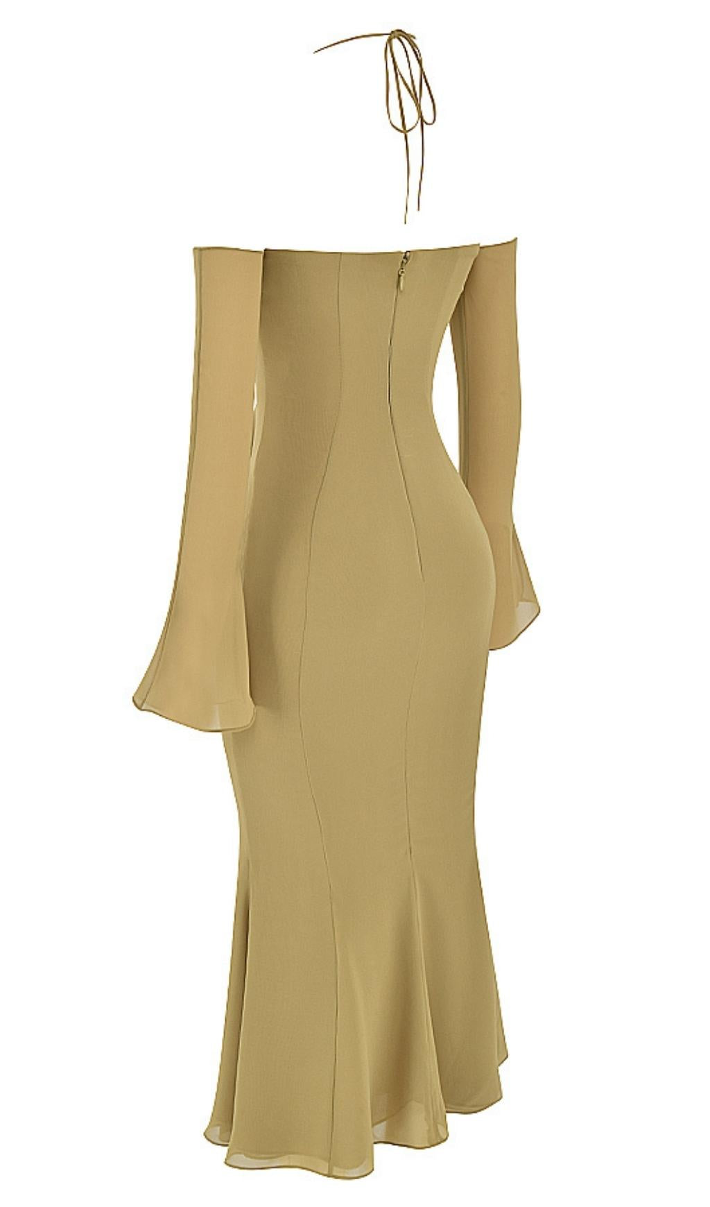 HALTER MIDI DRESS IN GREEN Dresses styleofcb 