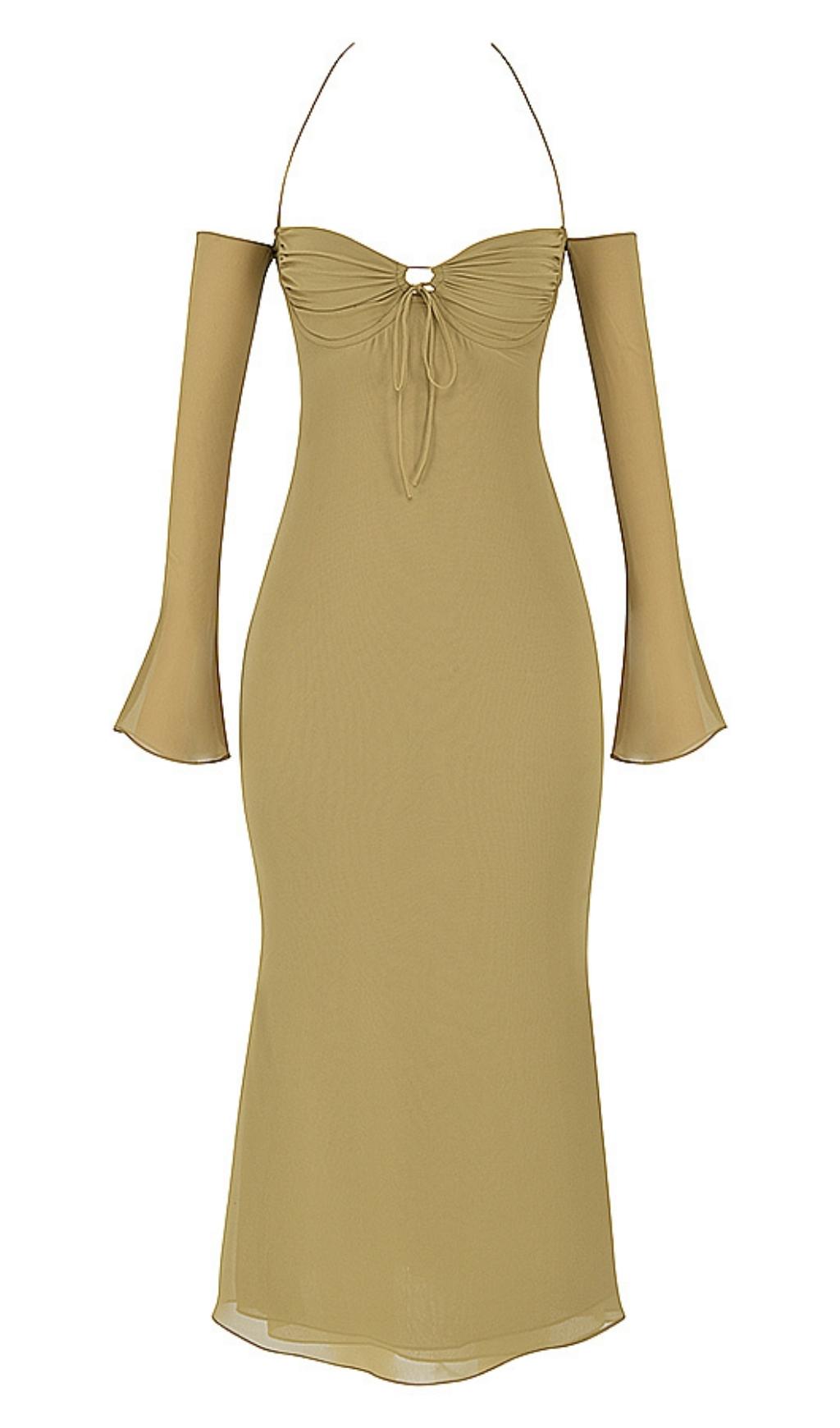 HALTER MIDI DRESS IN GREEN Dresses styleofcb 
