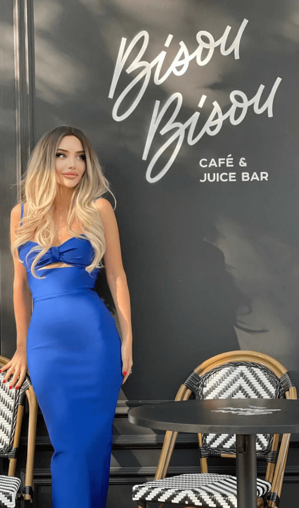 HOLLOW BANDAGE DRESS - BLUE ohmogo 