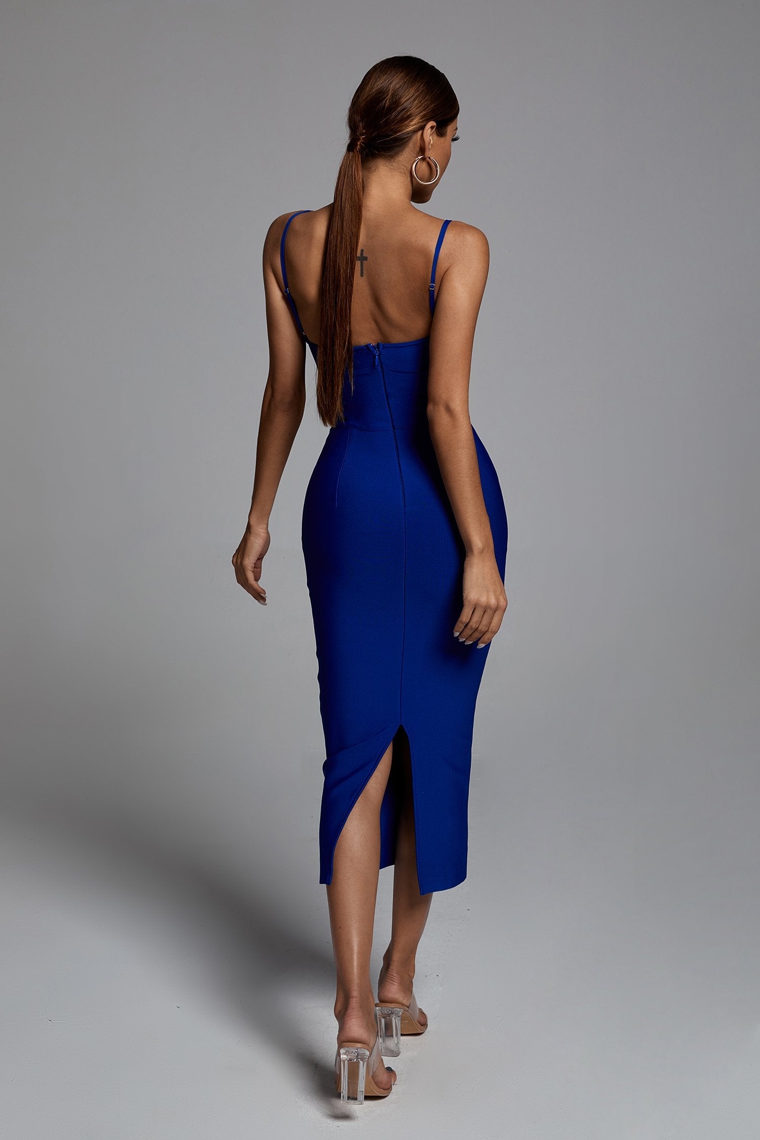 HOLLOW BANDAGE DRESS - BLUE ohmogo 