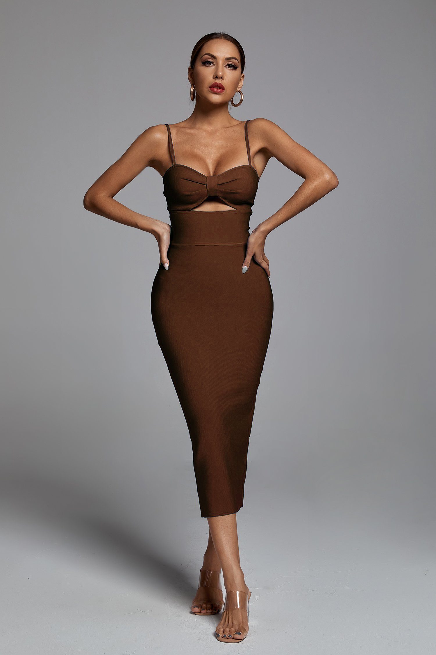 HOLLOW BANDAGE DRESS - BLUE ohmogo 