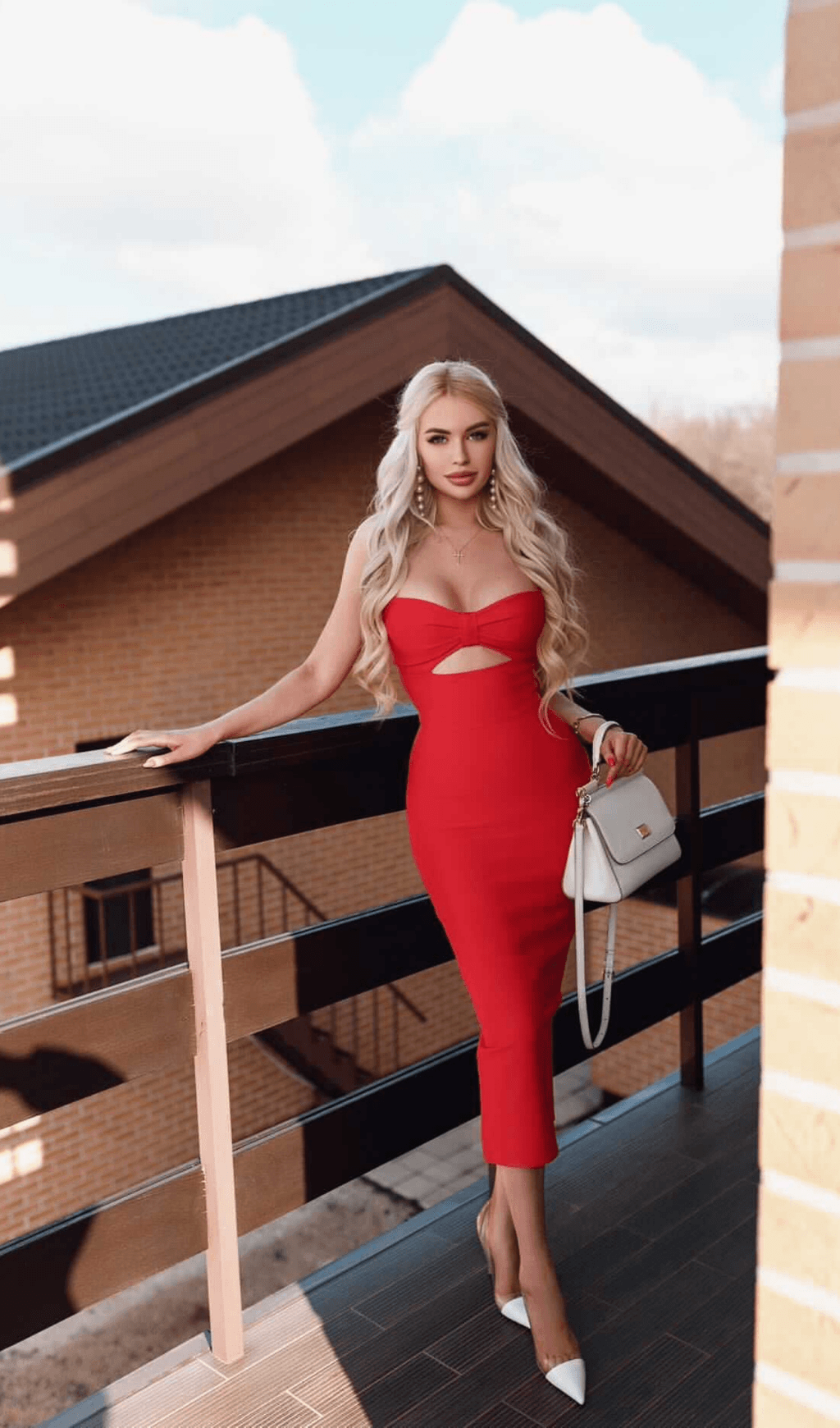 HOLLOW BANDAGE DRESS - BLUE ohmogo 
