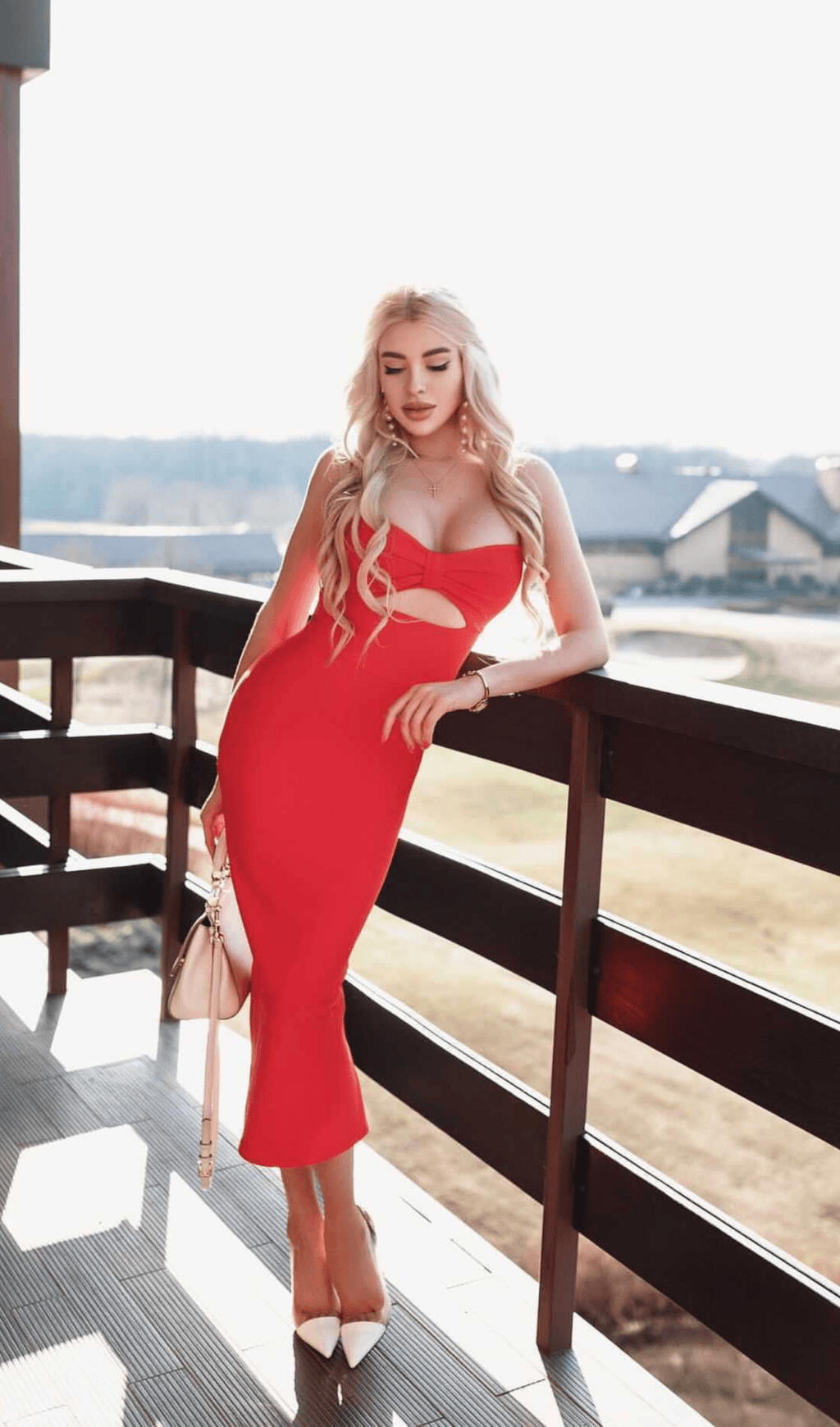 HOLLOW BANDAGE DRESS - BLUE ohmogo 