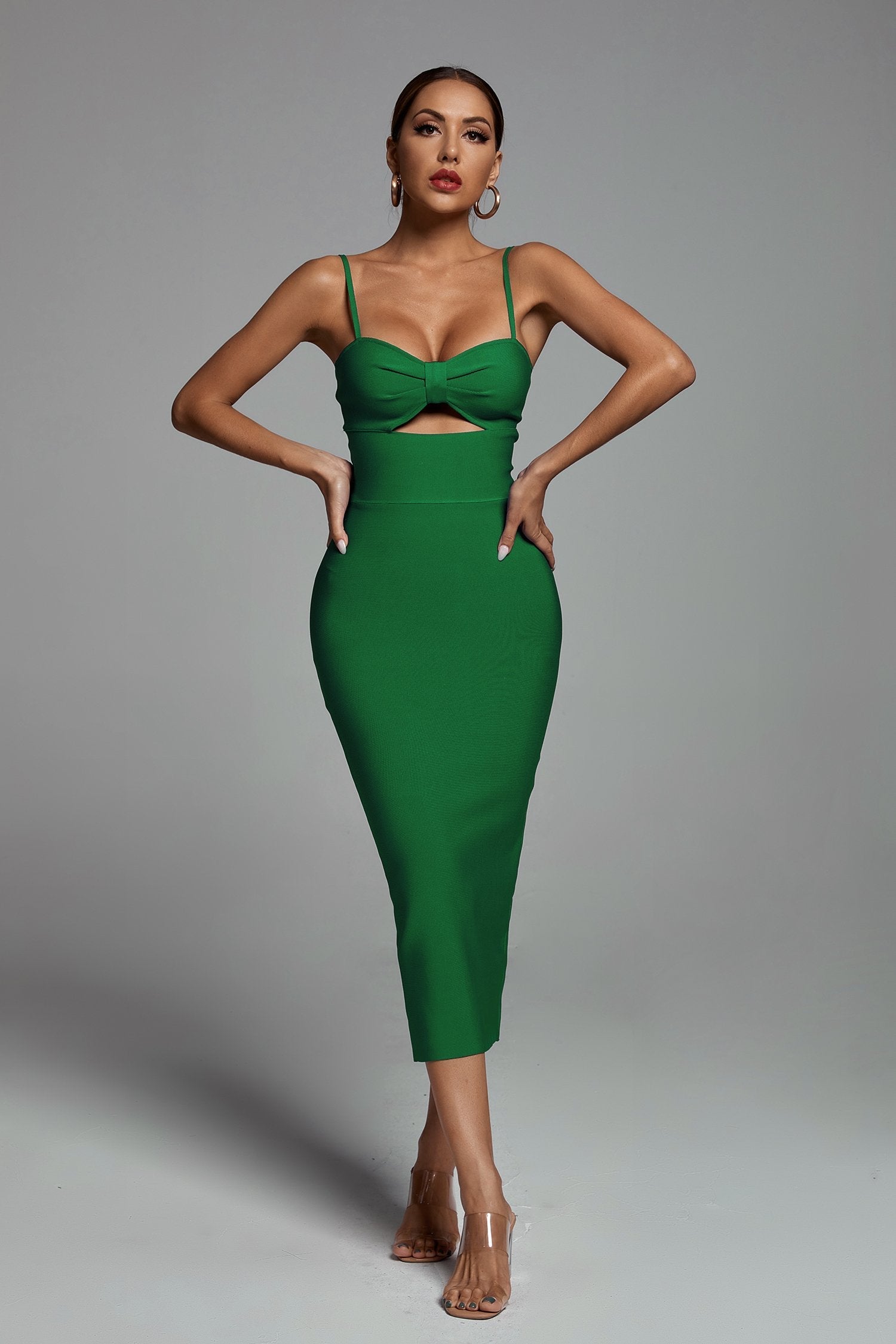HOLLOW BANDAGE DRESS - BLUE ohmogo 