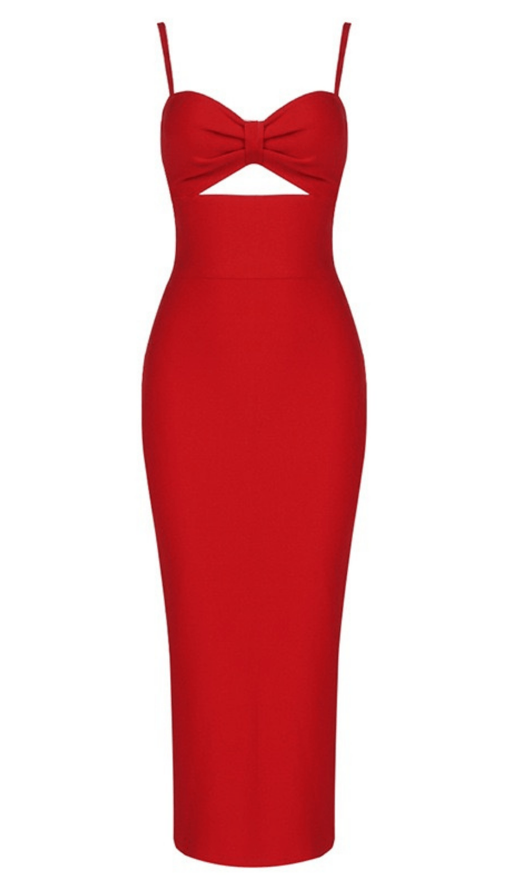 HOLLOW BANDAGE DRESS - BLUE ohmogo Red XS 