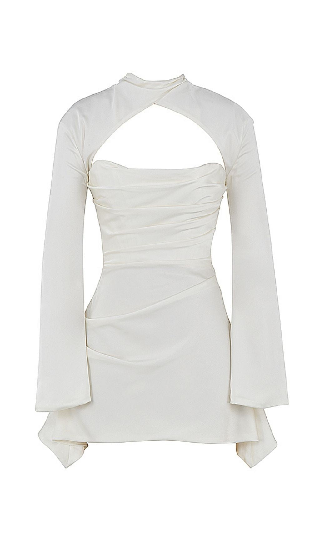 IVORY DRAPE CUT OUT MINI DRESS Dresses styleofcb 