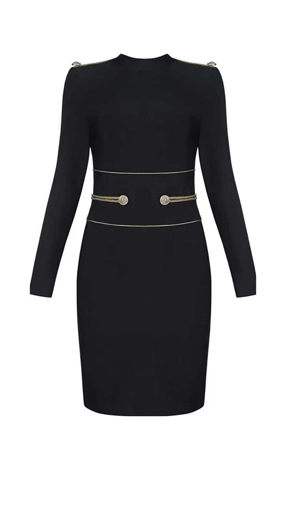LONG SLEEVE BANDAGE MINI DRESS IN BLACK DRESS styleofcbdress 