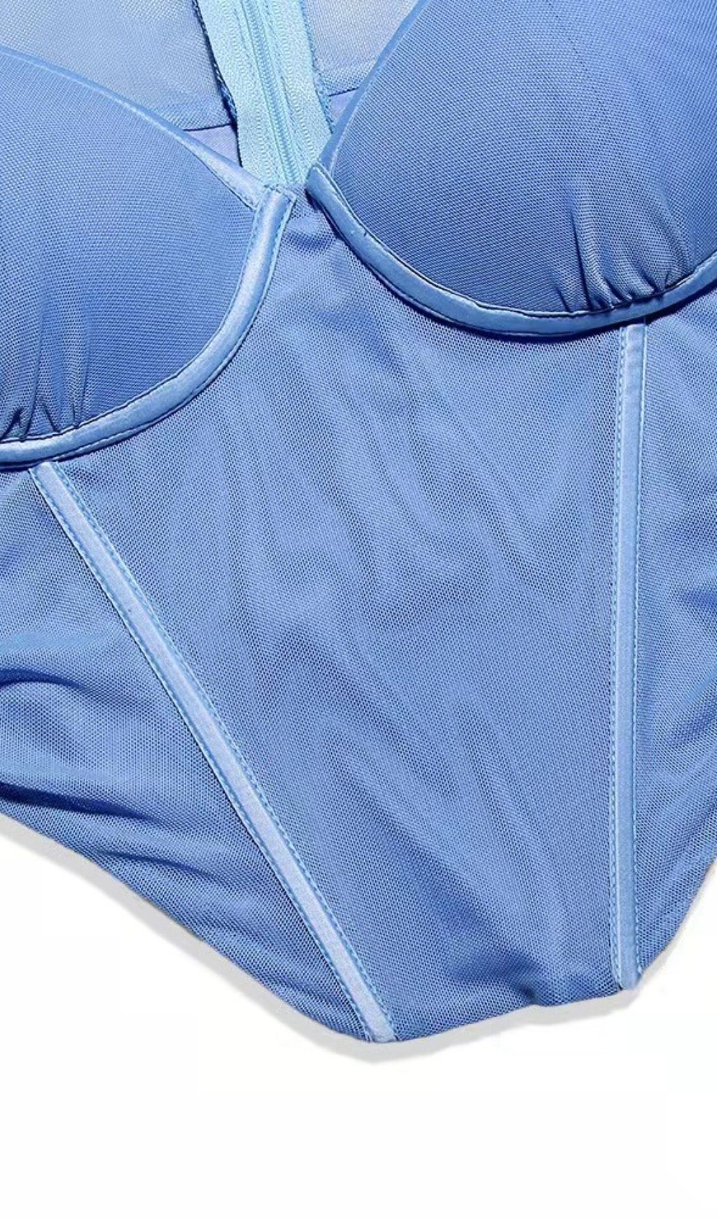 LONG SLEEVE CORSET TOP IN BLUE Shirts & Tops styleofcb 