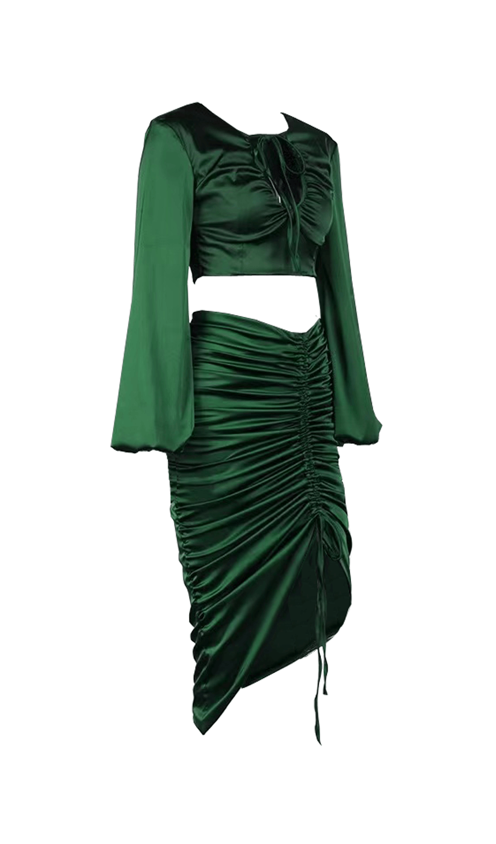 Lantern sleeve pleated two-piece suit styleofcb 