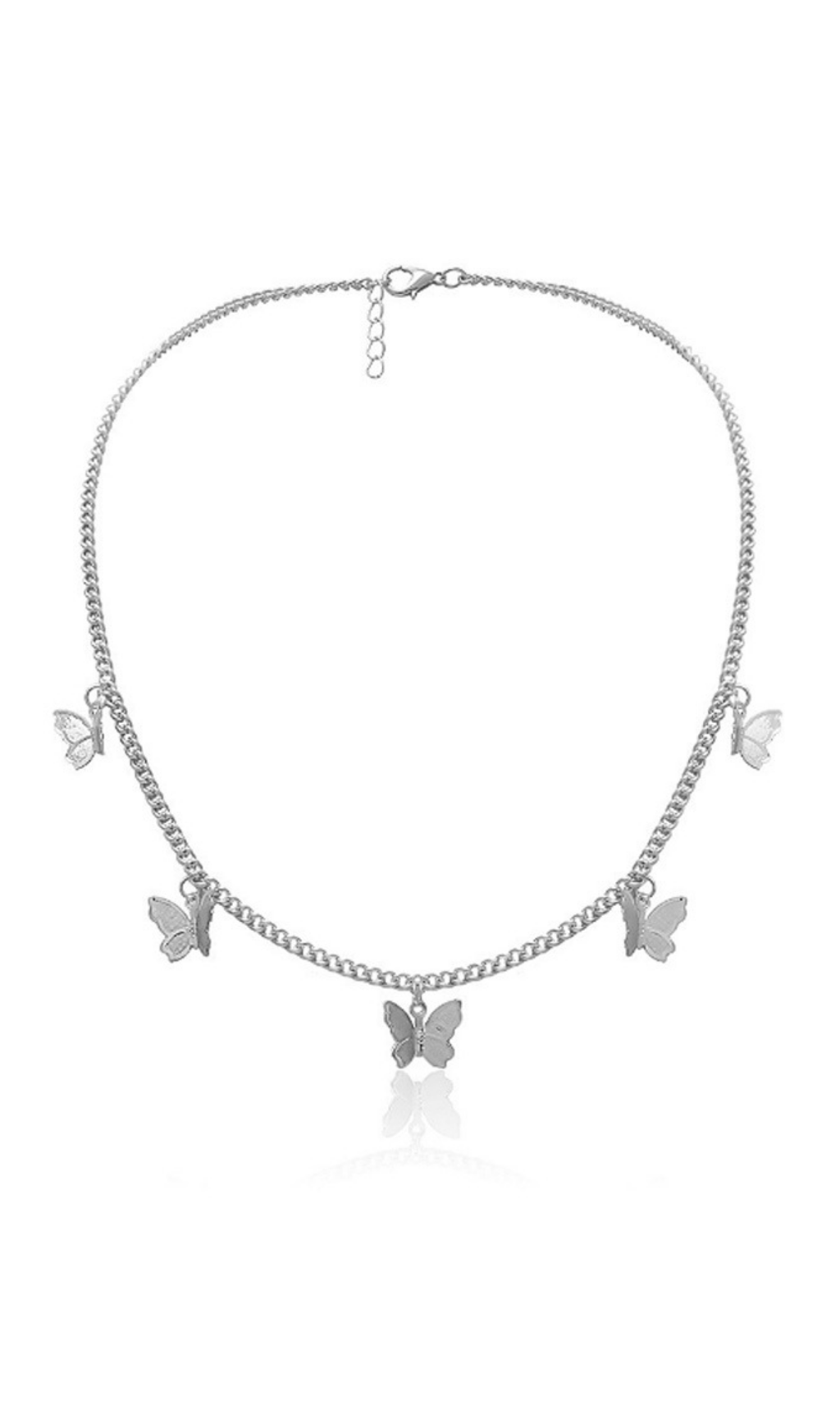 Metal Butterfly Tassel Pendant styleofcb SILVER Five-Butterflies 