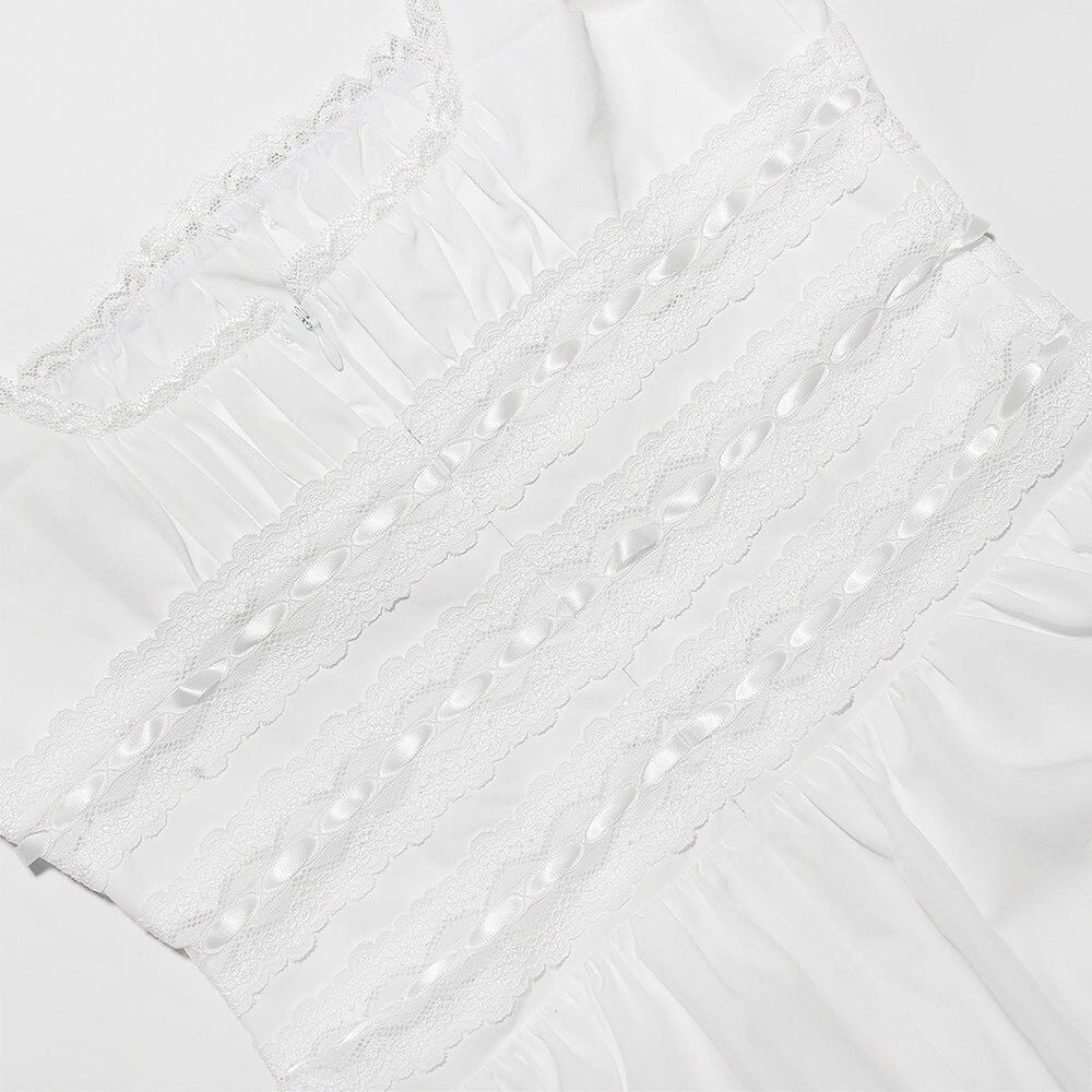 WHITE LACE TRIM MINI DRESS styleofcb 