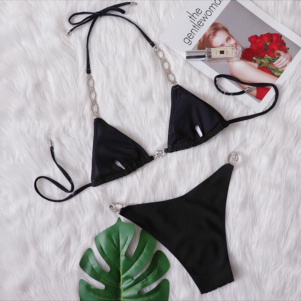 RHINESTONE BIKINI TWO PIECE SET-Swimwear-Oh CICI SHOP