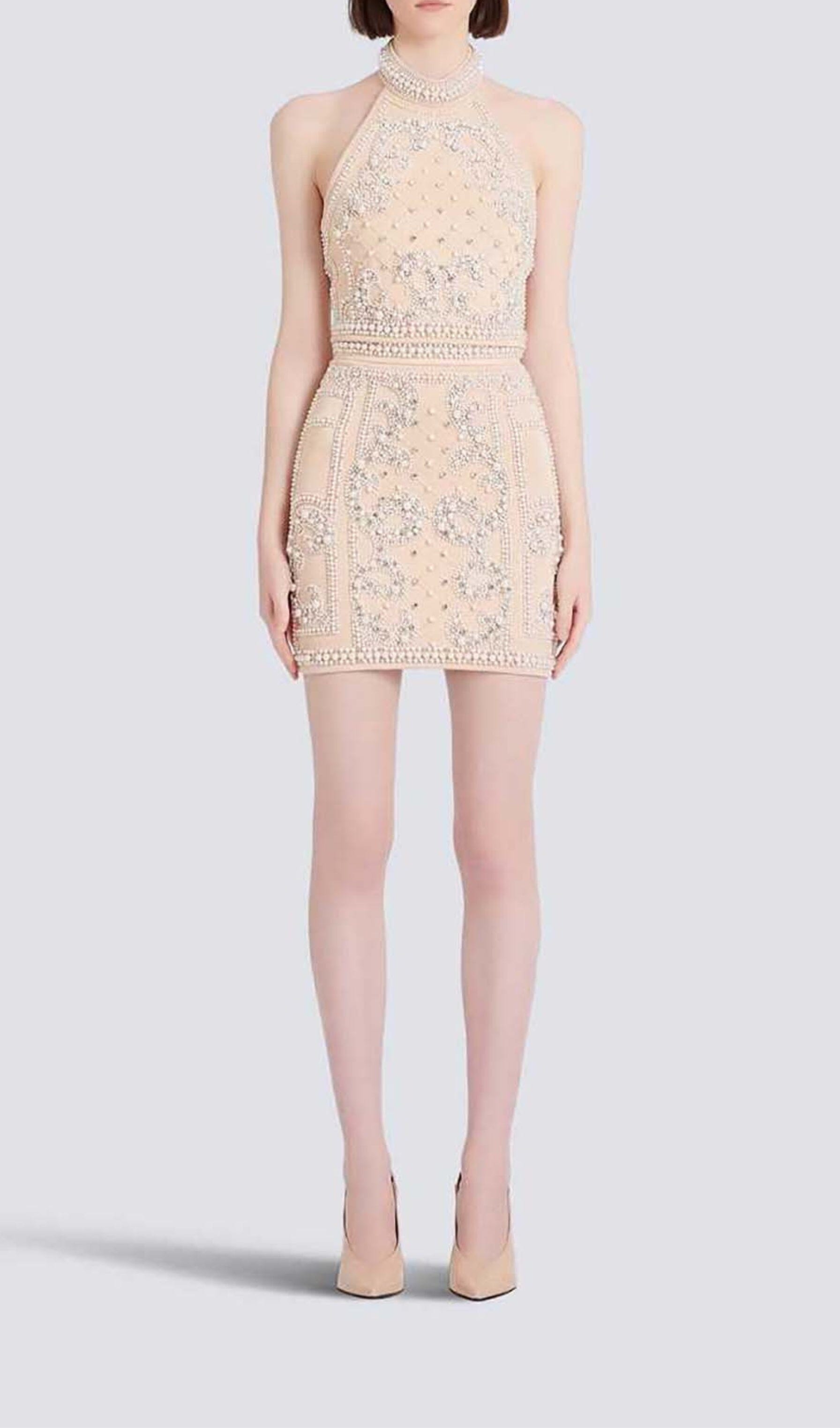 PEARL EMBROIDERED TWO PIECE SET IN IVORY DRESS STYLE OF CB 