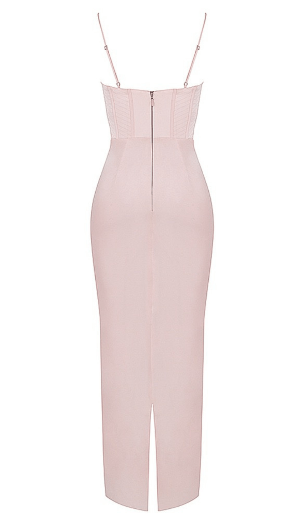 Pink satin suspender elegant dress