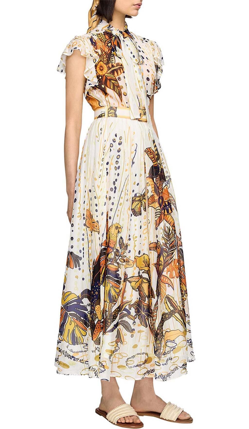 RUFFLE SLEEVE RELAXED MAXI DRESS DRESS STYLE OF CB 