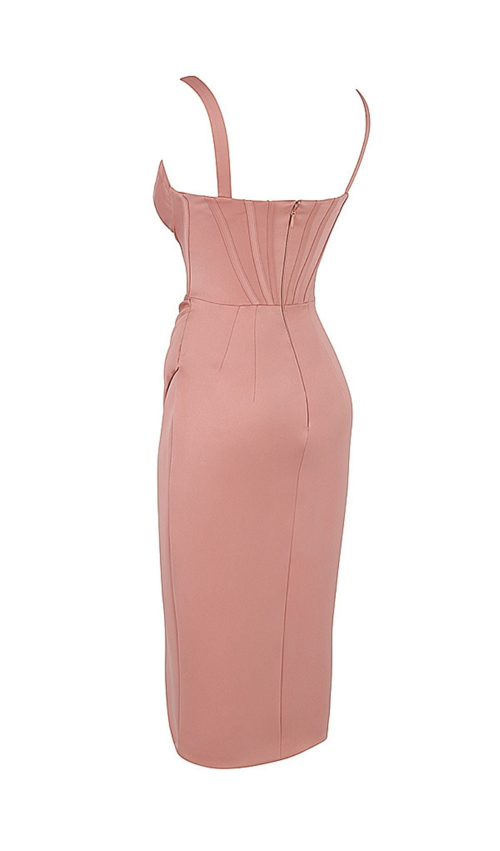 SATIN CORSET MIDI DRESS IN BLUSH Dresses styleofcb 