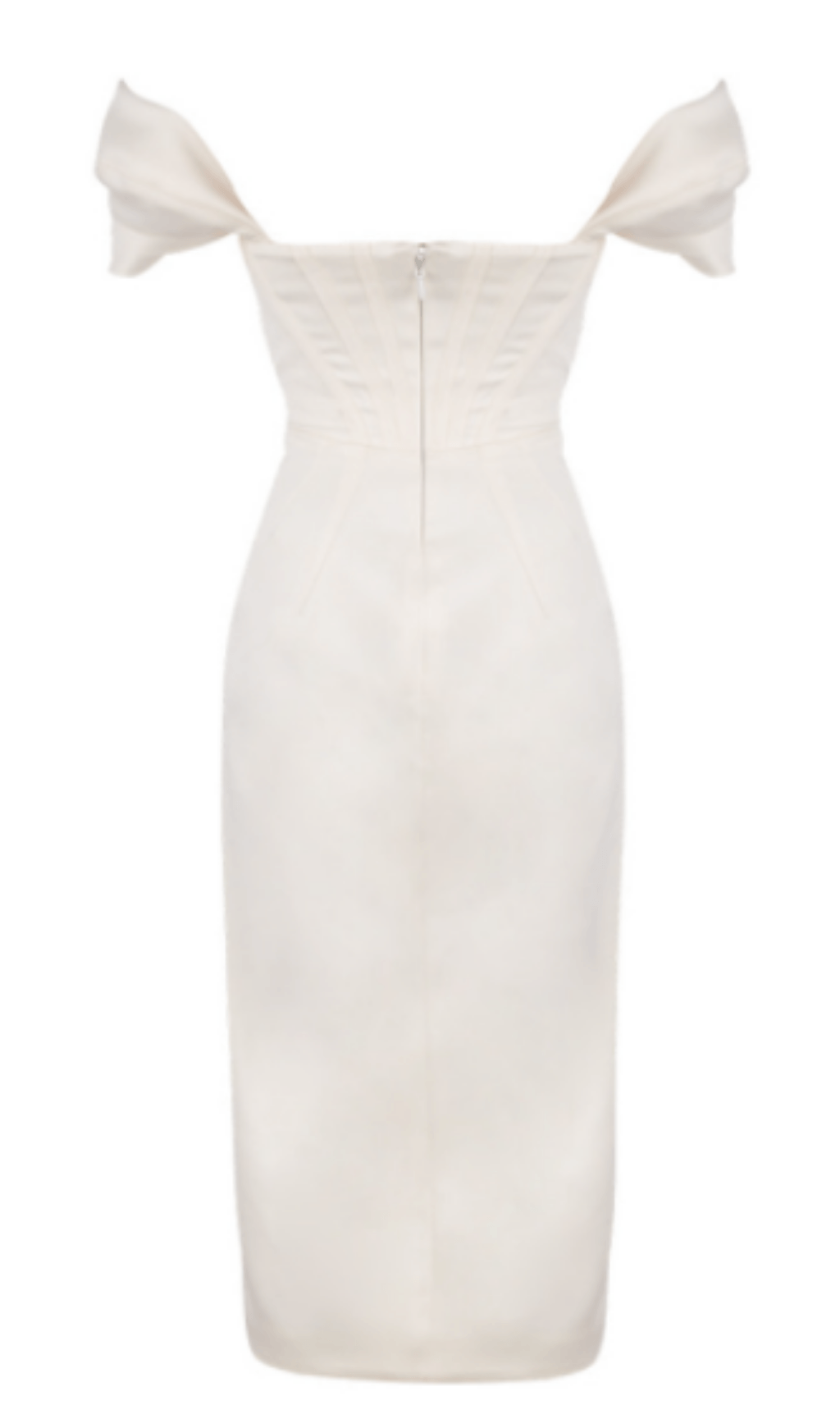 SATIN CORSET MIDI DRESS IN WHITE