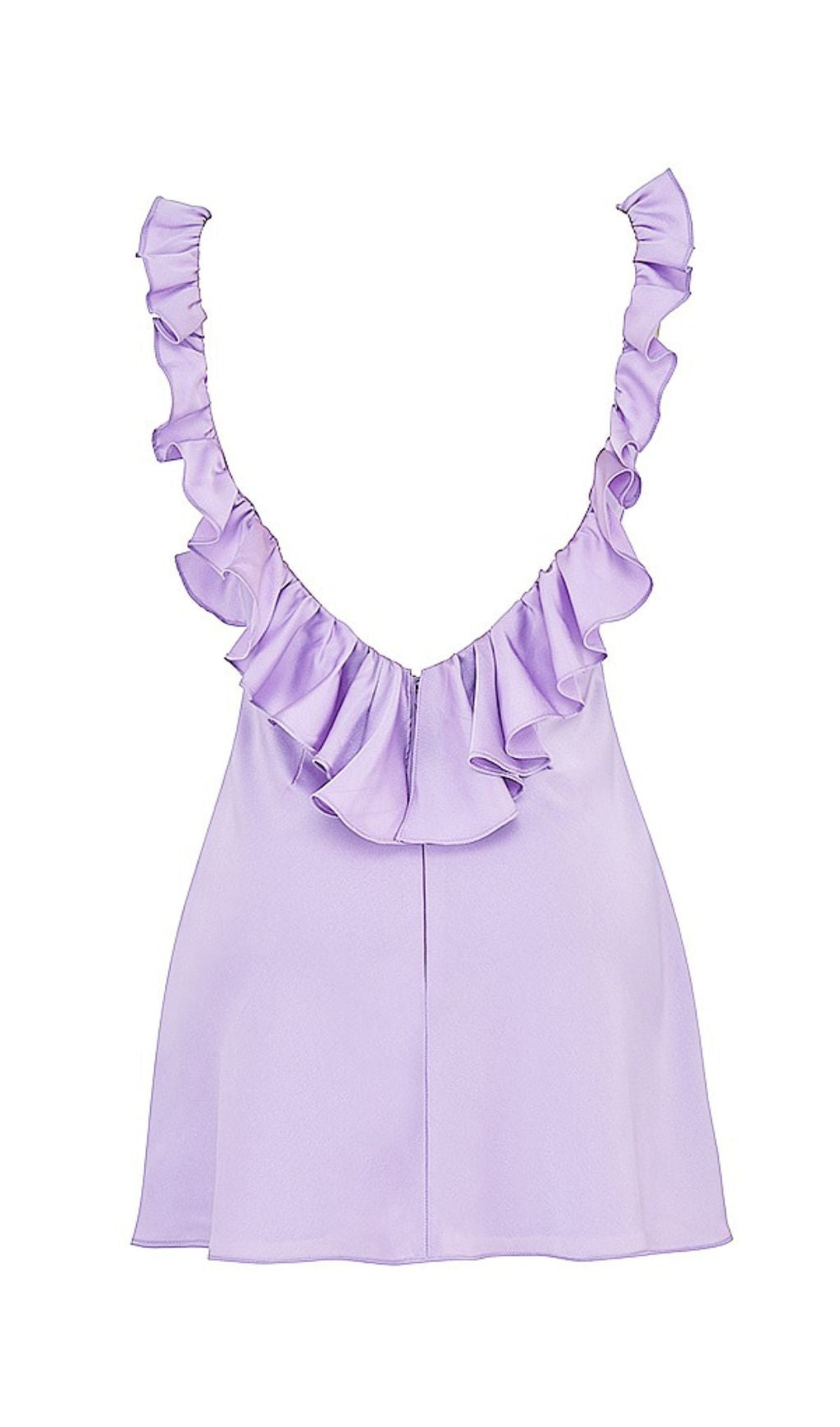 SATIN RUFFLE MINI DRESS
