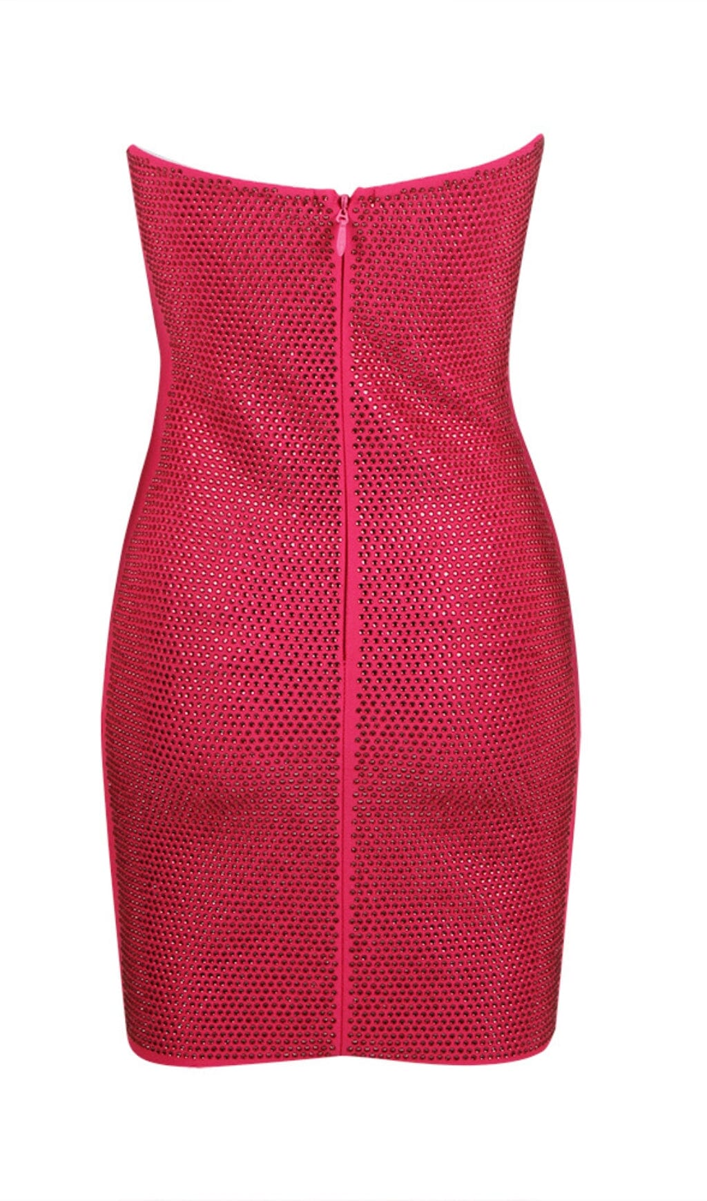 SEQUIN BANDEAU MINI DRESS IN DEEP CRIMSON DRESS styleofcb 
